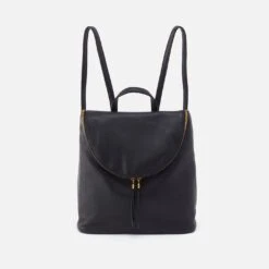 Fern Backpack In Pebbled Leather - Black