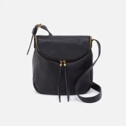 Fern North-South Crossbody In Pebbled Leather - Black