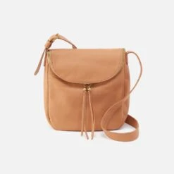 Fern North-South Crossbody In Pebbled Leather - Sandstorm