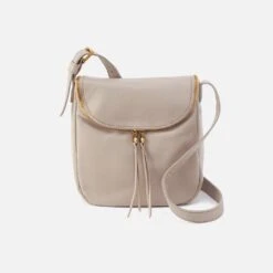 Fern North-South Crossbody In Pebbled Leather - Taupe