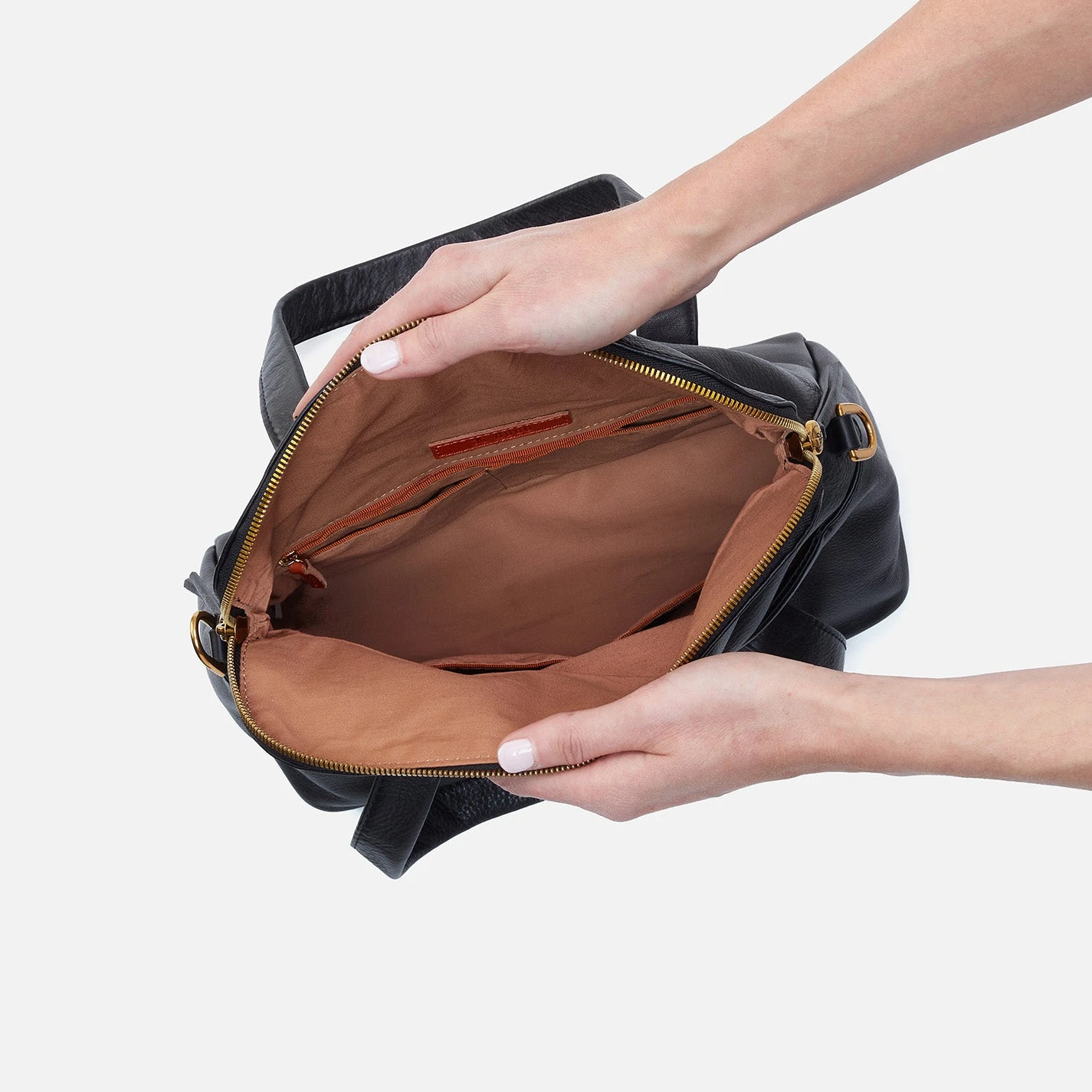 Fern Foldover Satchel In Pebbled Leather - Black 3 Fern Foldover Satchel In Pebbled Leather - Black - Image 3