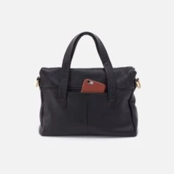 Fern Foldover Satchel In Pebbled Leather - Black 7 Fern Foldover Satchel In Pebbled Leather - Black -Hobo Sales Store SO 82441BLK 04