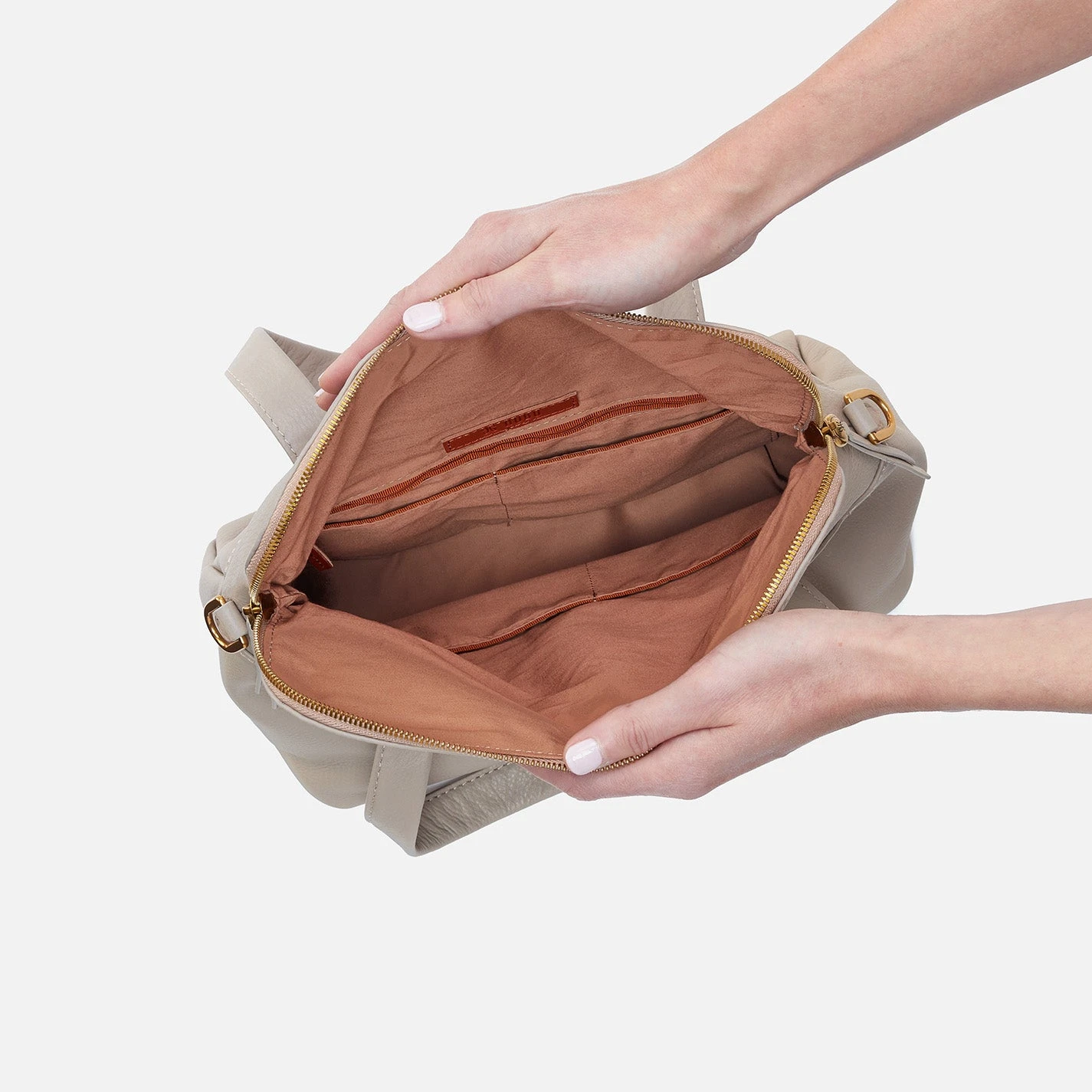 Fern Foldover Satchel In Pebbled Leather - Taupe 3 Fern Foldover Satchel In Pebbled Leather - Taupe - Image 3