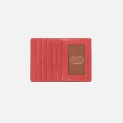 Euro Slide Card Case In Polished Leather - Cherry Blossom