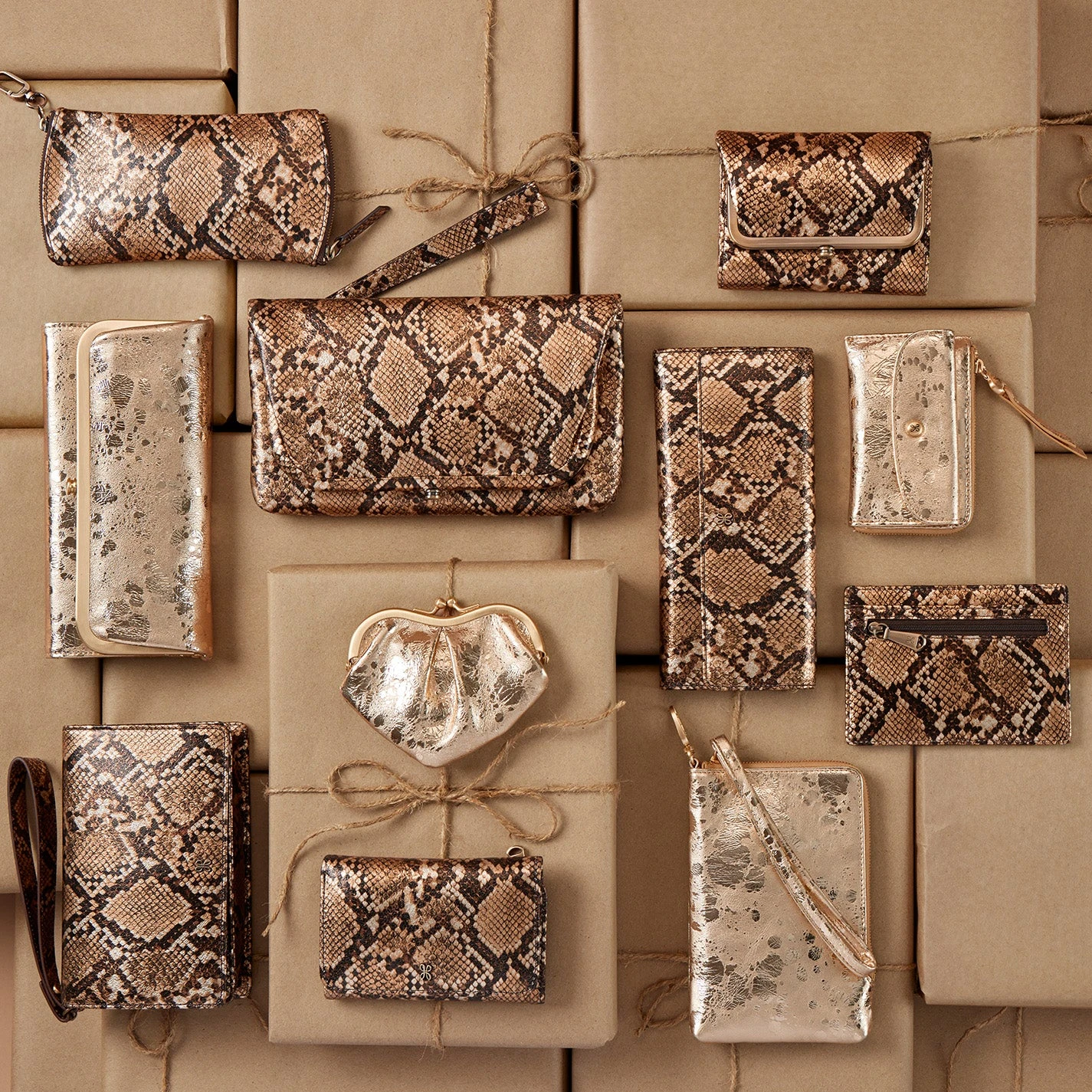 Euro Slide Card Case In Printed Leather - Golden Snake 2 Euro Slide Card Case In Printed Leather - Golden Snake - Image 2