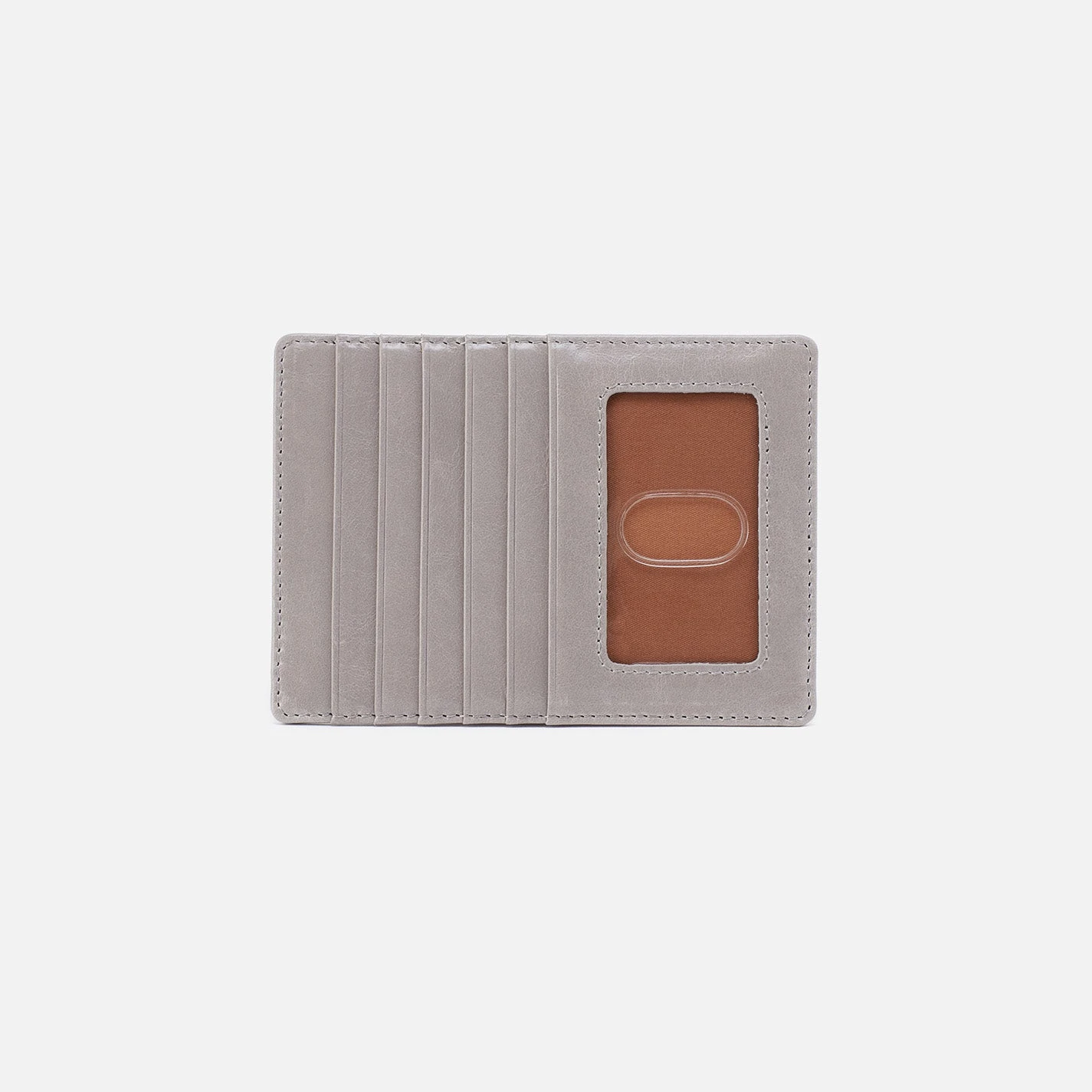 Euro Slide Card Case In Polished Leather - Light Grey 1 Euro Slide Card Case In Polished Leather - Light Grey