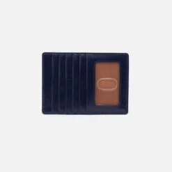 Euro Slide Card Case In Polished Leather - Nightshade