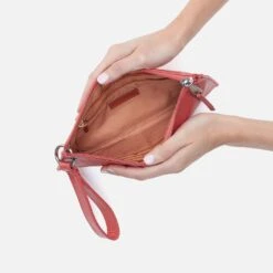 Vida Wristlet In Polished Leather - Cherry Blossom 10 Vida Wristlet In Polished Leather - Cherry Blossom -Hobo Sales Store VI 32185CHBL 03