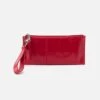 Vida Wristlet In Polished Leather - Claret