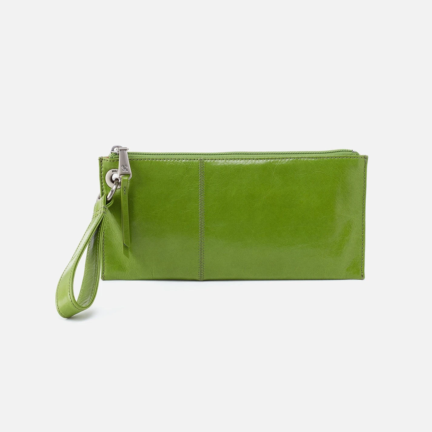 Vida Wristlet In Polished Leather - Garden Green 1 Vida Wristlet In Polished Leather - Garden Green