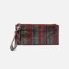 Vida Wristlet In Printed Leather - Holiday Stripe