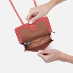 Jill Wallet Crossbody In Polished Leather - Cherry Blossom 7 Jill Wallet Crossbody In Polished Leather - Cherry Blossom -Hobo Sales Store VI 32471CHBL 03