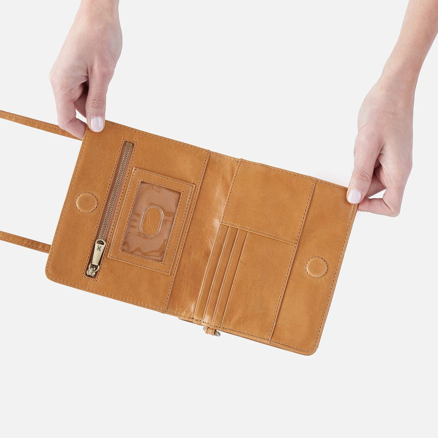 Jill Wallet Crossbody In Polished Leather - Natural 4 Jill Wallet Crossbody In Polished Leather - Natural - Image 4