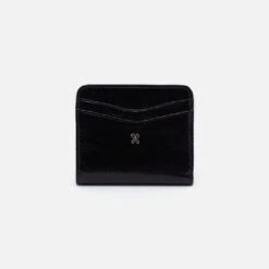 Max Mini Bifold Compact Wallet In Polished Leather - Black
