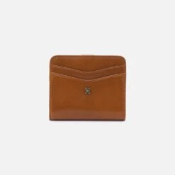 Max Mini Bifold Compact Wallet In Polished Leather - Truffle