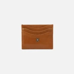 Max Card Case In Polished Leather - Truffle
