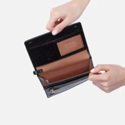 Jill Wristlet In Polished Leather - Black -Hobo Sales Store VI 32512BLK 03