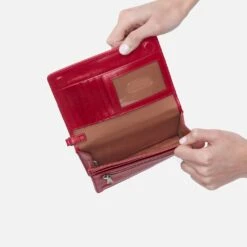 Jill Wristlet In Polished Leather - Claret -Hobo Sales Store VI 32512CLRT 03