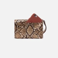 Jill Wristlet In Printed Leather - Golden Snake -Hobo Sales Store VI 32512GDSN 04