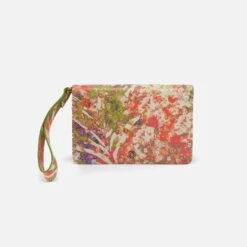 Jill Wristlet In Printed Leather - Tropic Print