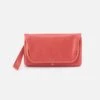 Lauren Wristlet In Polished Leather - Cherry Blossom