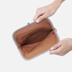 Lauren Wristlet In Polished Leather - Light Grey 7 Lauren Wristlet In Polished Leather - Light Grey -Hobo Sales Store VI 32513LTGR 03