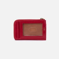 Addi Card Case In Polished Leather - Claret -Hobo Sales Store VI 32517CLRT 03