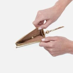 Addi Card Case In Metallic Leather - Gilded Marble -Hobo Sales Store VI 32517GLMB 02