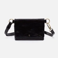 Winn Belt Bag In Polished Leather - Black
