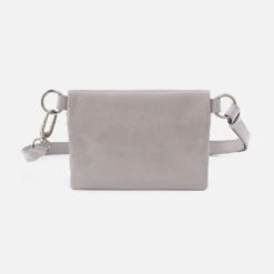 Winn Belt Bag In Polished Leather - Light Grey -Hobo Sales Store VI 32518LTGR 05