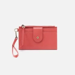 Kali Phone Wallet In Polished Leather - Cherry Blossom