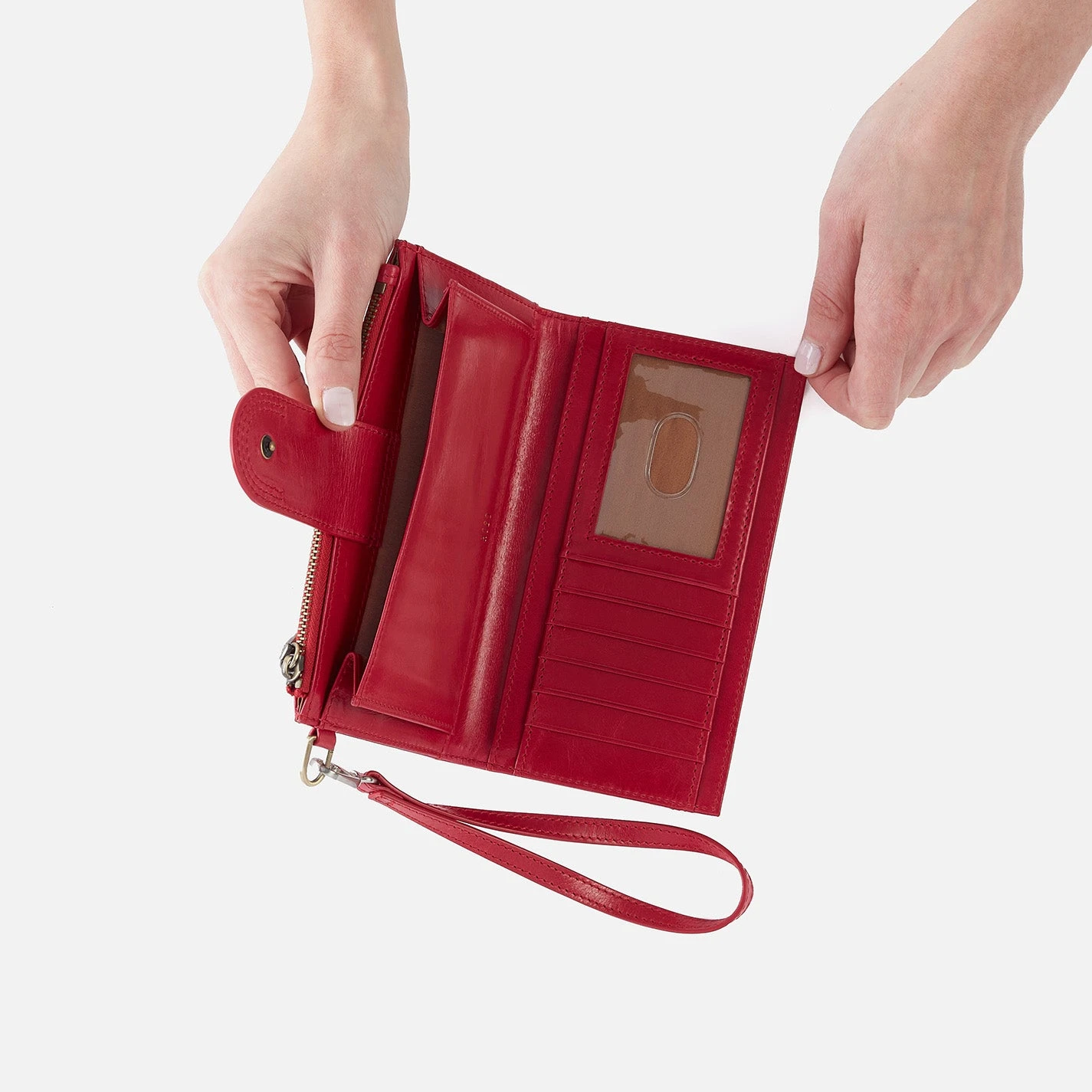 Kali Phone Wallet In Polished Leather - Claret 4 Kali Phone Wallet In Polished Leather - Claret - Image 4