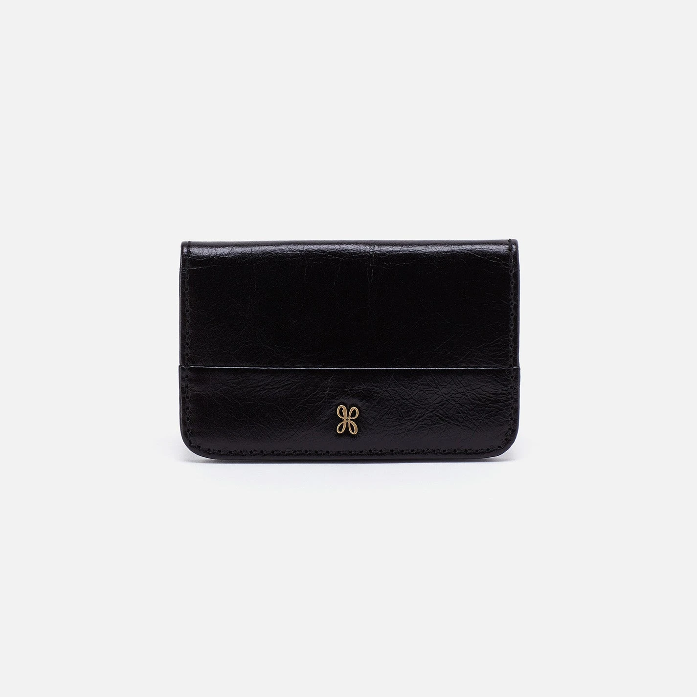 Jill Mini Card Case In Polished Leather - Black 1 Jill Mini Card Case In Polished Leather - Black