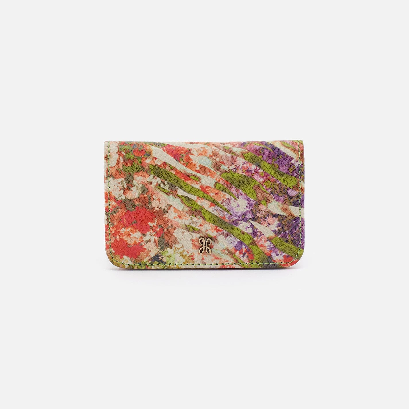 Jill Mini Card Case In Printed Leather - Tropic Print 1 Jill Mini Card Case In Printed Leather - Tropic Print