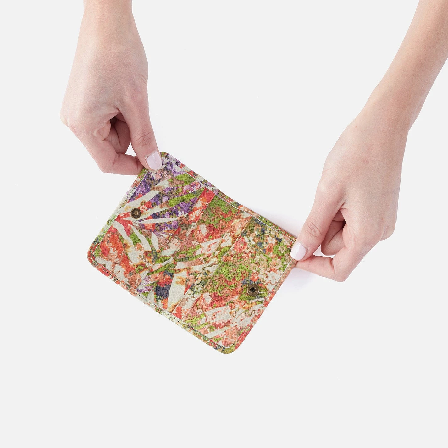 Jill Mini Card Case In Printed Leather - Tropic Print 2 Jill Mini Card Case In Printed Leather - Tropic Print - Image 2