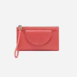 Zenith Wristlet In Polished Leather - Cherry Blossom