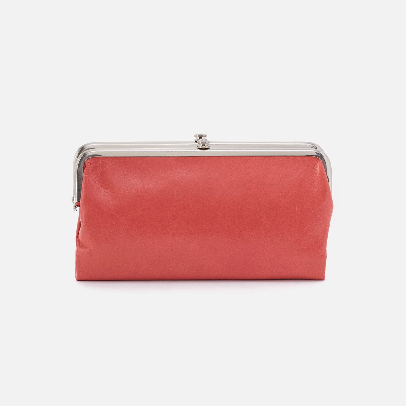 Lauren Clutch-Wallet In Polished Leather - Cherry Blossom 1 Lauren Clutch-Wallet In Polished Leather - Cherry Blossom