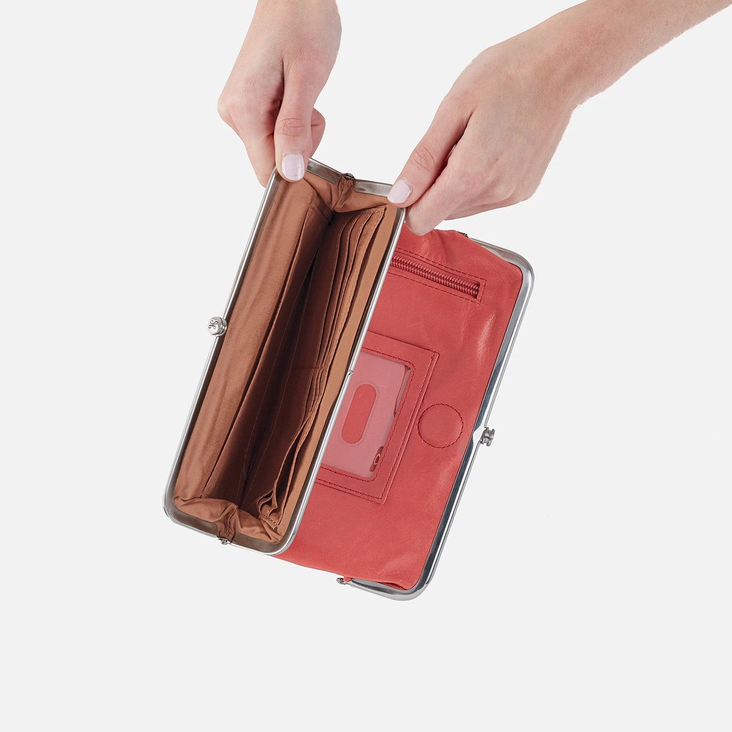 Lauren Clutch-Wallet In Polished Leather - Cherry Blossom 6 Lauren Clutch-Wallet In Polished Leather - Cherry Blossom - Image 6