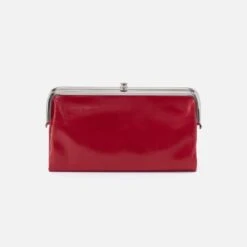 Lauren Clutch-Wallet In Polished Leather - Claret