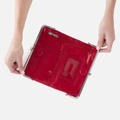 Lauren Clutch-Wallet In Polished Leather - Claret -Hobo Sales Store VI 3385CLRT 03