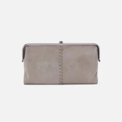 Lauren Clutch-Wallet In Metallic Leather - Granite Grey -Hobo Sales Store VI 3385GTGR 06