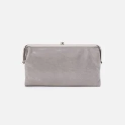 Lauren Clutch-Wallet In Polished Leather - Light Grey -Hobo Sales Store VI 3385LTGR 06