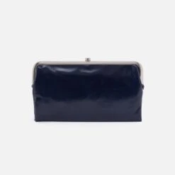 Lauren Clutch-Wallet In Polished Leather - Nightshade -Hobo Sales Store VI 3385NSHD 05