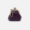 Run Frame Pouch In Polished Leather - Deep Purple