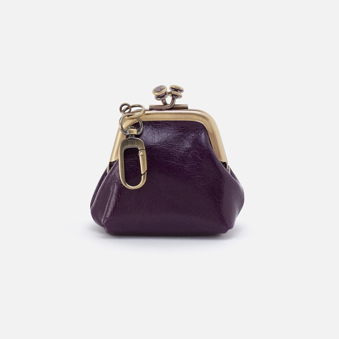 Run Frame Pouch In Polished Leather - Deep Purple 1 Run Frame Pouch In Polished Leather - Deep Purple