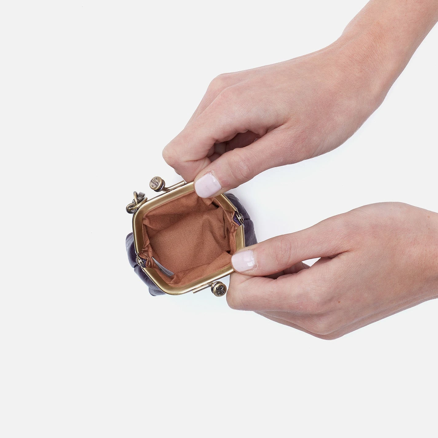 Run Frame Pouch In Polished Leather - Deep Purple 3 Run Frame Pouch In Polished Leather - Deep Purple - Image 3