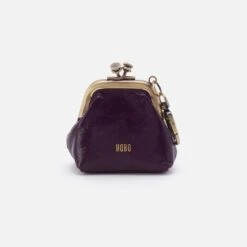 Run Frame Pouch In Polished Leather - Deep Purple 10 Run Frame Pouch In Polished Leather - Deep Purple -Hobo Sales Store VI 34021DPRP 04