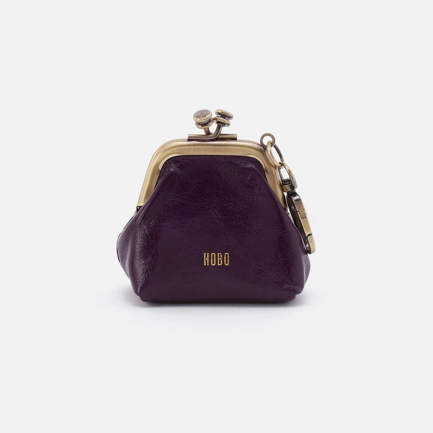 Run Frame Pouch In Polished Leather - Deep Purple 5 Run Frame Pouch In Polished Leather - Deep Purple - Image 5