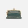 Cheer Frame Pouch In Metallic Leather - Evergreen Shimmer