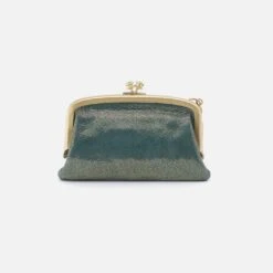 Cheer Frame Pouch In Metallic Leather - Evergreen Shimmer -Hobo Sales Store VI 34033EVGR 03